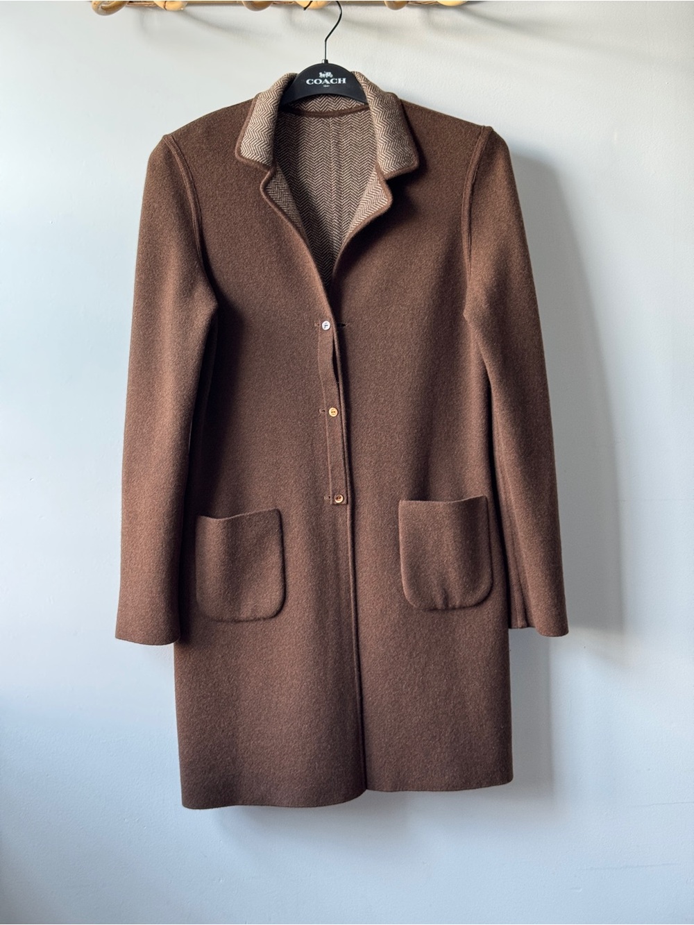 Loro Piana Reversible Cashmere Double- Face Coat IT 44 Brown - Picture 4 of 17